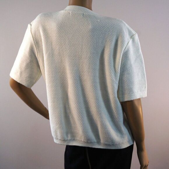 Pretty Garden Ivory Cardigan Sz XL Short Sleeve Golden Buttons New No Tags - Picture 6 of 12